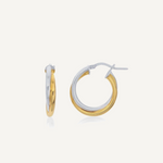 Sterling silver and gold hoop earrings