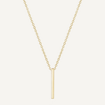 Necklace with gold vertical bar pendant
