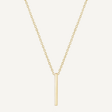 Necklace with gold vertical bar pendant