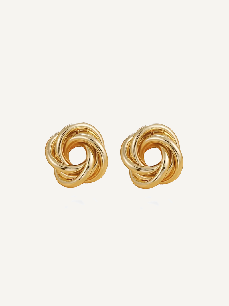 Gold Knot Stud Earrings