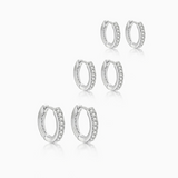 Sterling Silver hoop earrings set of three