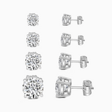 Cubic Zirconia set of four stud earrings