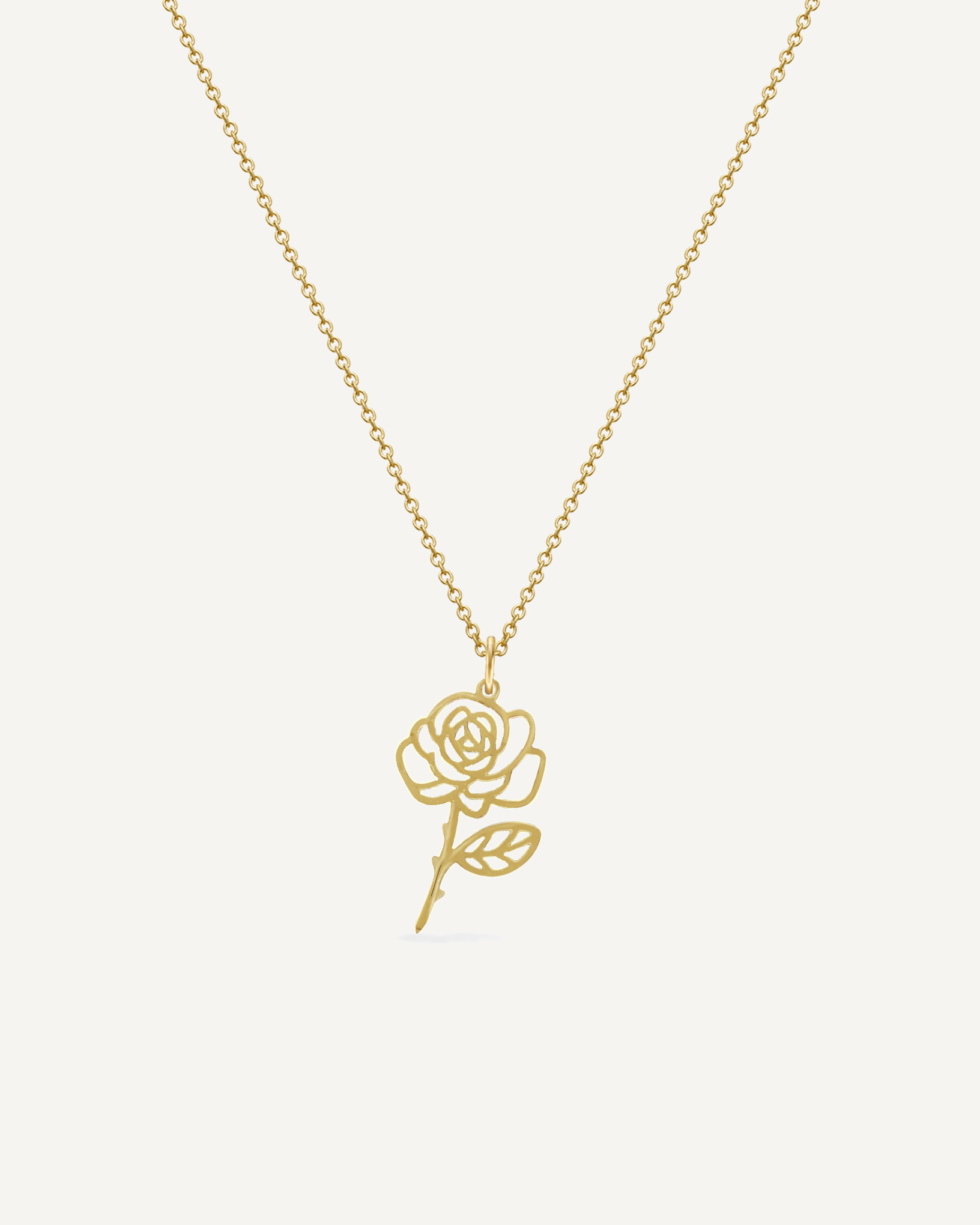 Necklace with birth flower charm