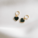 cute Black heart charms for hoop earrings