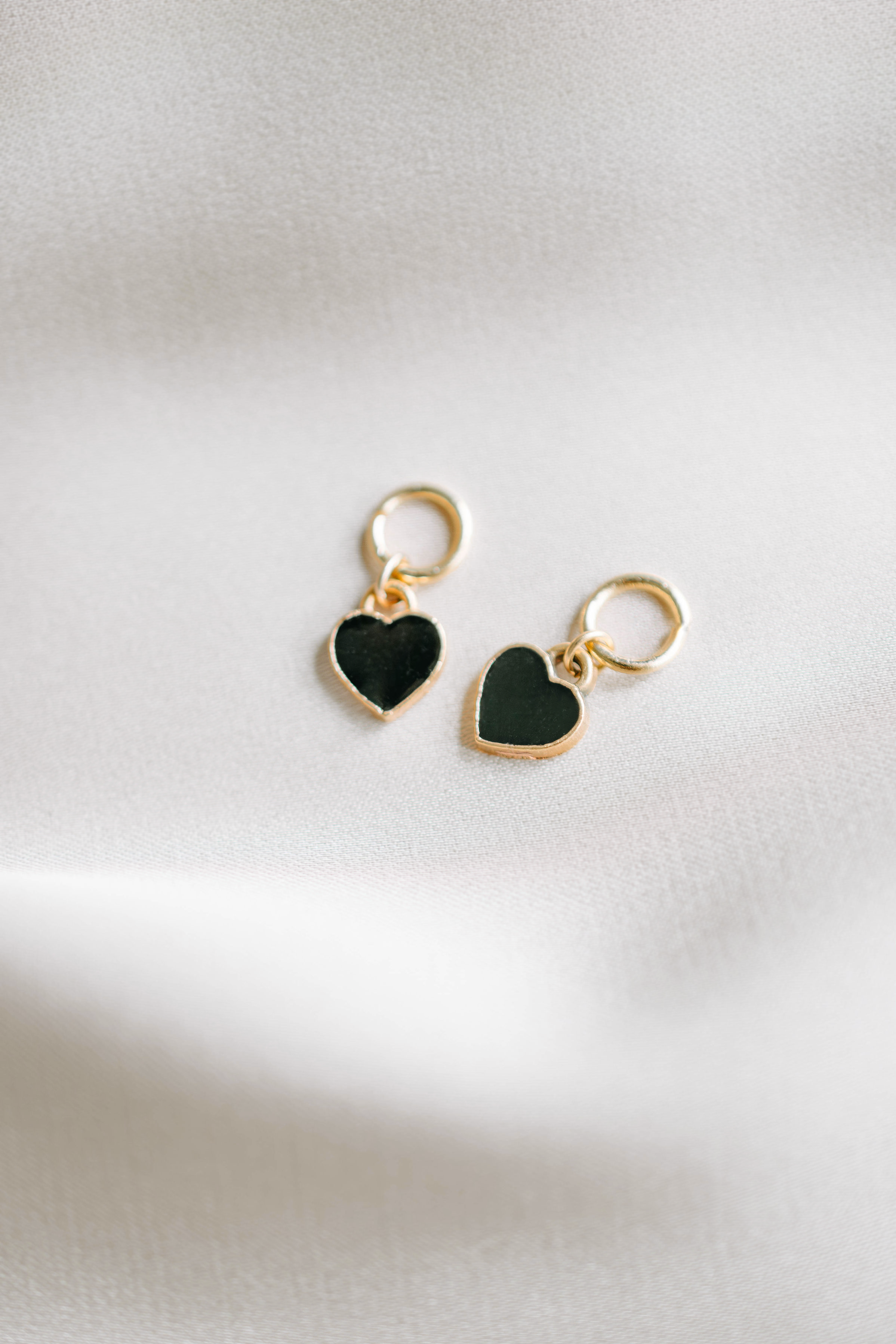 cute Black heart charms for hoop earrings