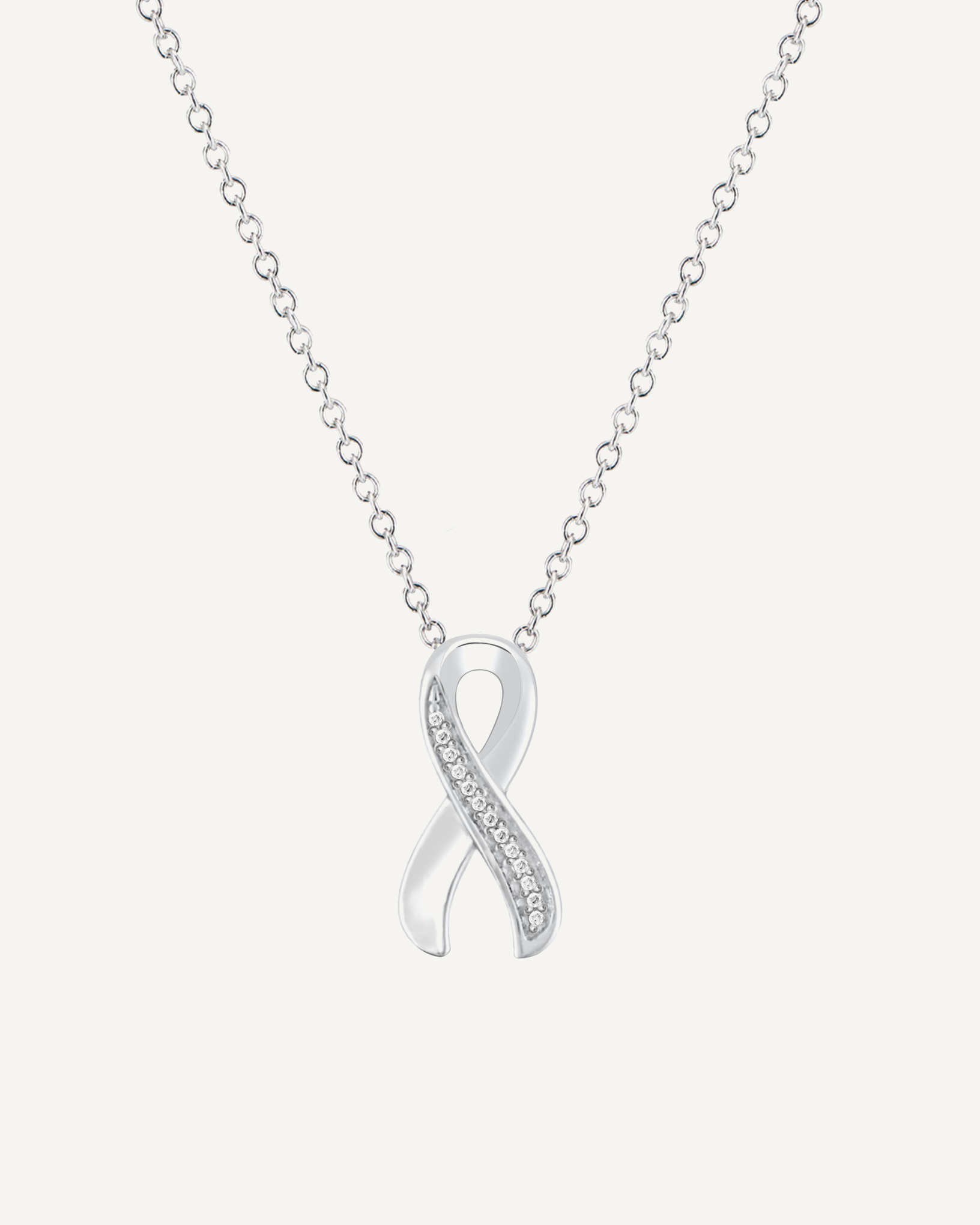 Diamond Ribbon Awareness Necklace