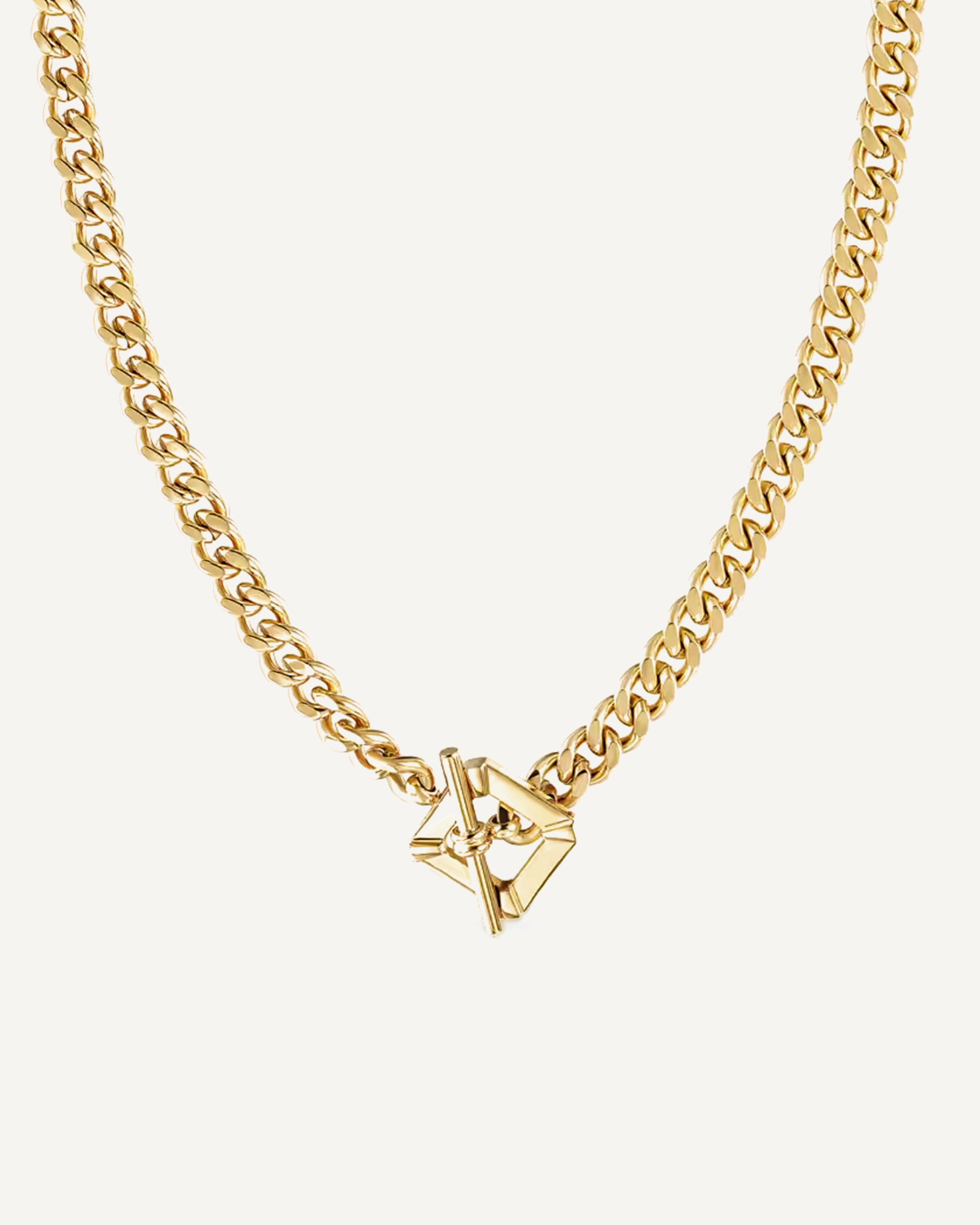 Statement curb chain buckle clasp necklace