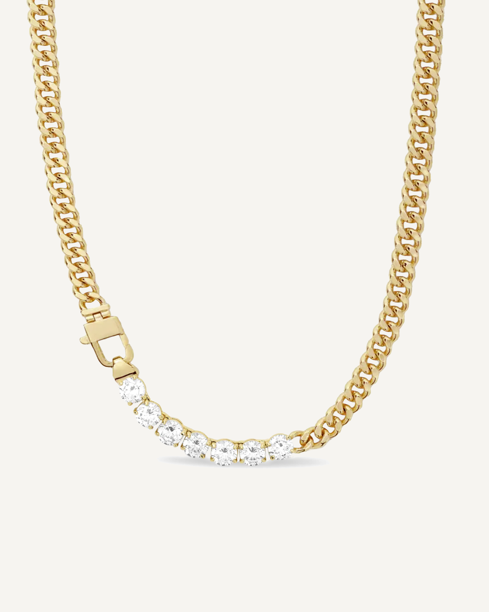 gold statement necklace with diamonds