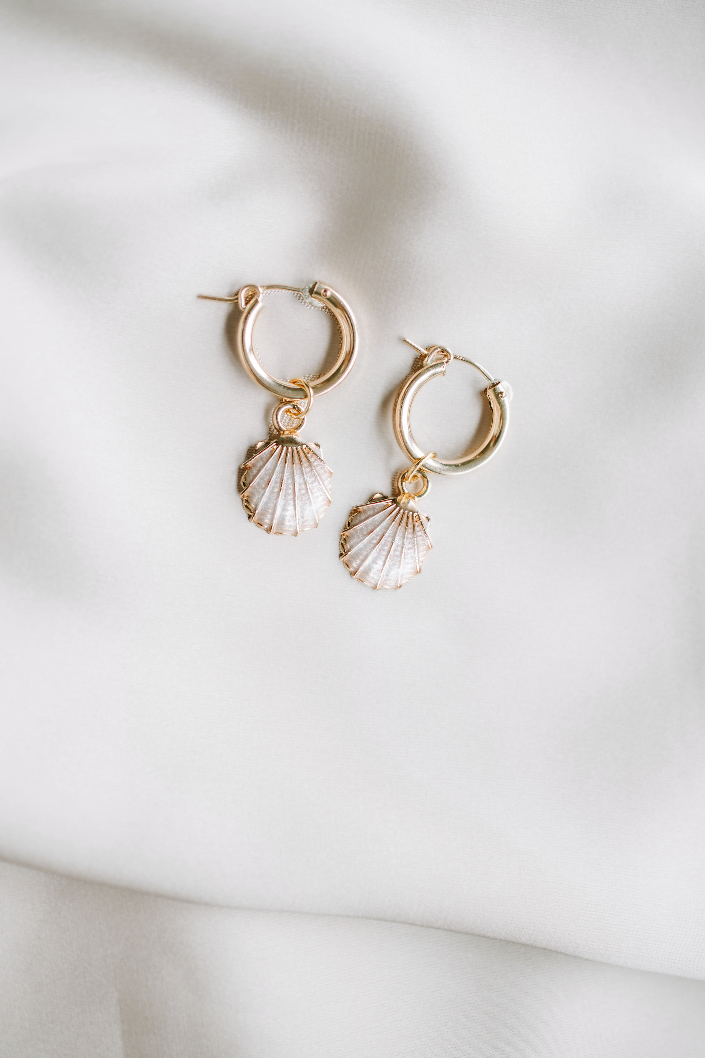 Cute seashell charms for hoop earrings