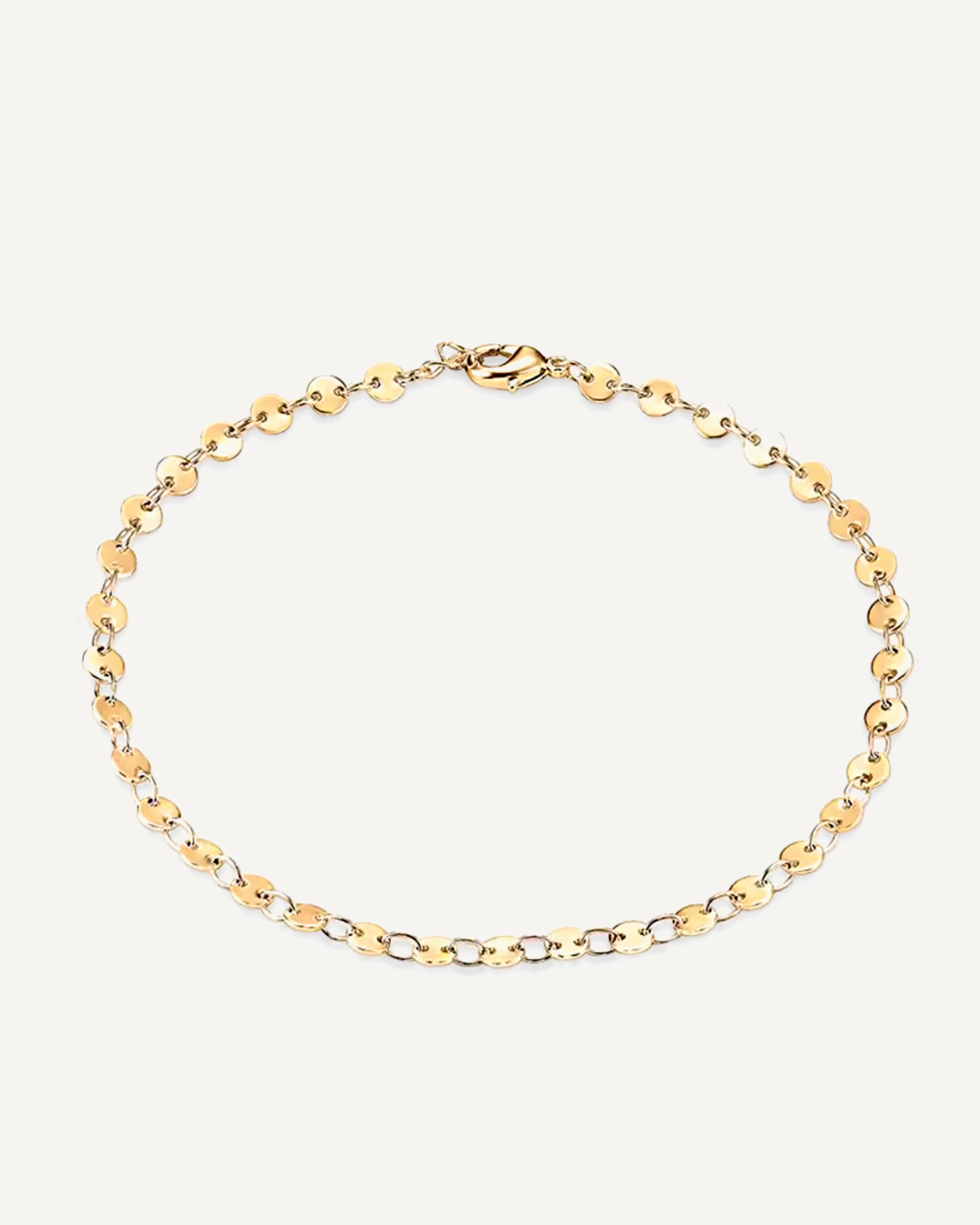 Gold disc chain anklet