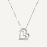 Sterling Silver Diamond Heart Necklace