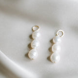 Three Pearl Charm Earrings