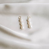 Three Pearl Charm Earrings