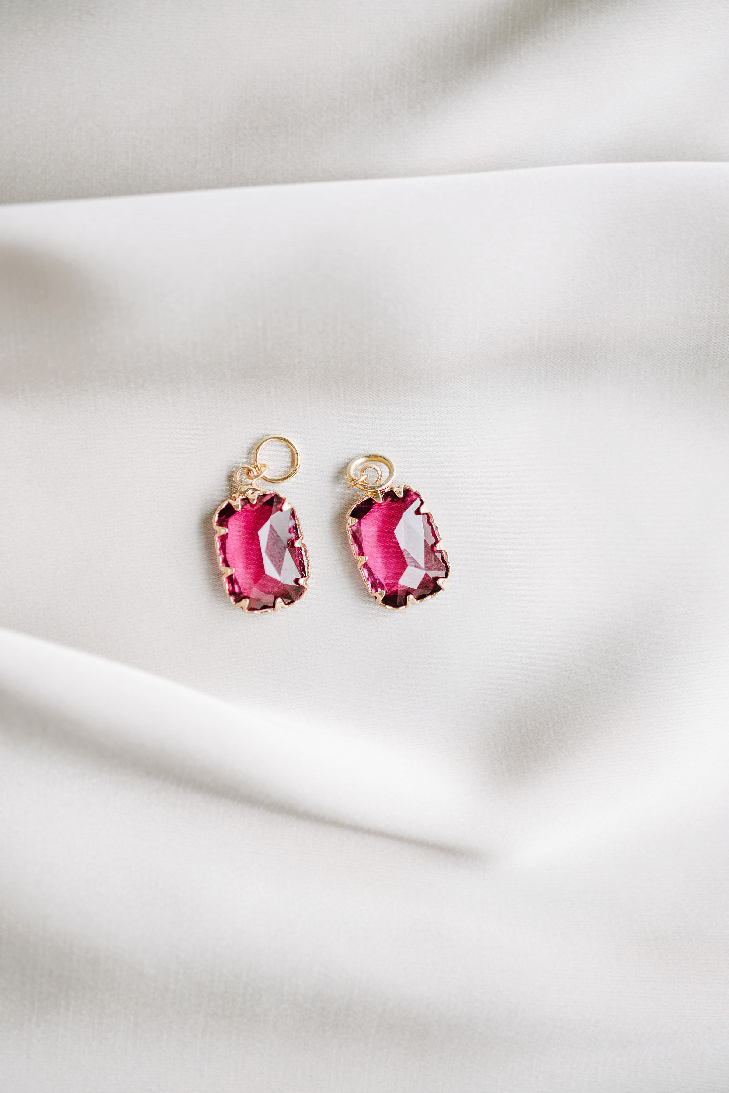 Hot Pink charms for hoop earrings