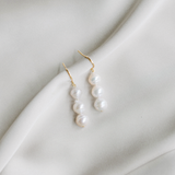 Three Pearl Drop Earrings