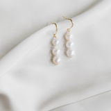 Three Pearl Drop Earrings