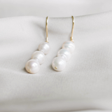 Three Pearl Drop Earrings