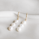 Three Pearl Drop Earrings