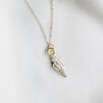 Necklace with white conch shell charm