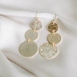 Gold Disc Drop Earrings