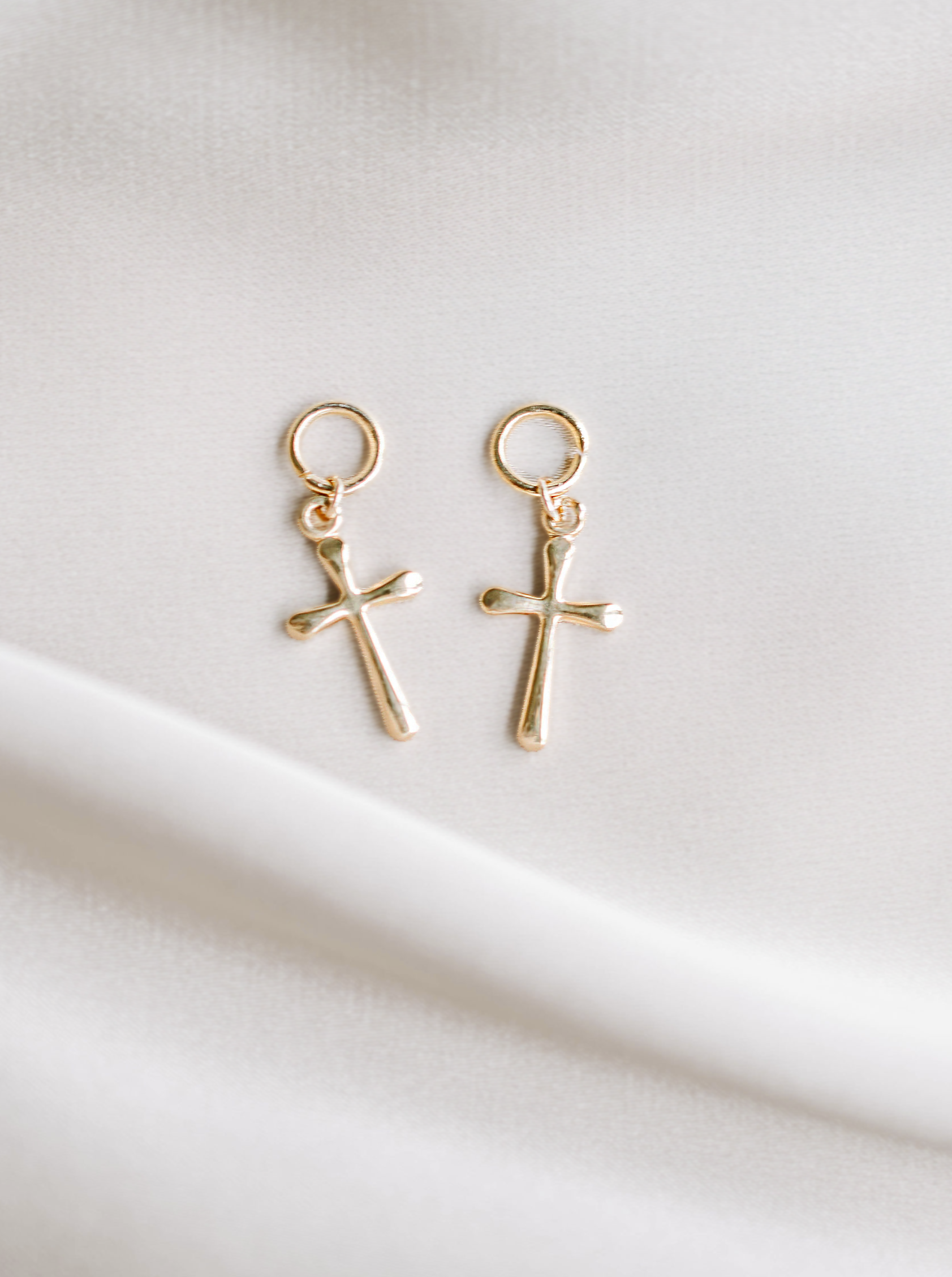 Gold Cross Charms for hoop earrings