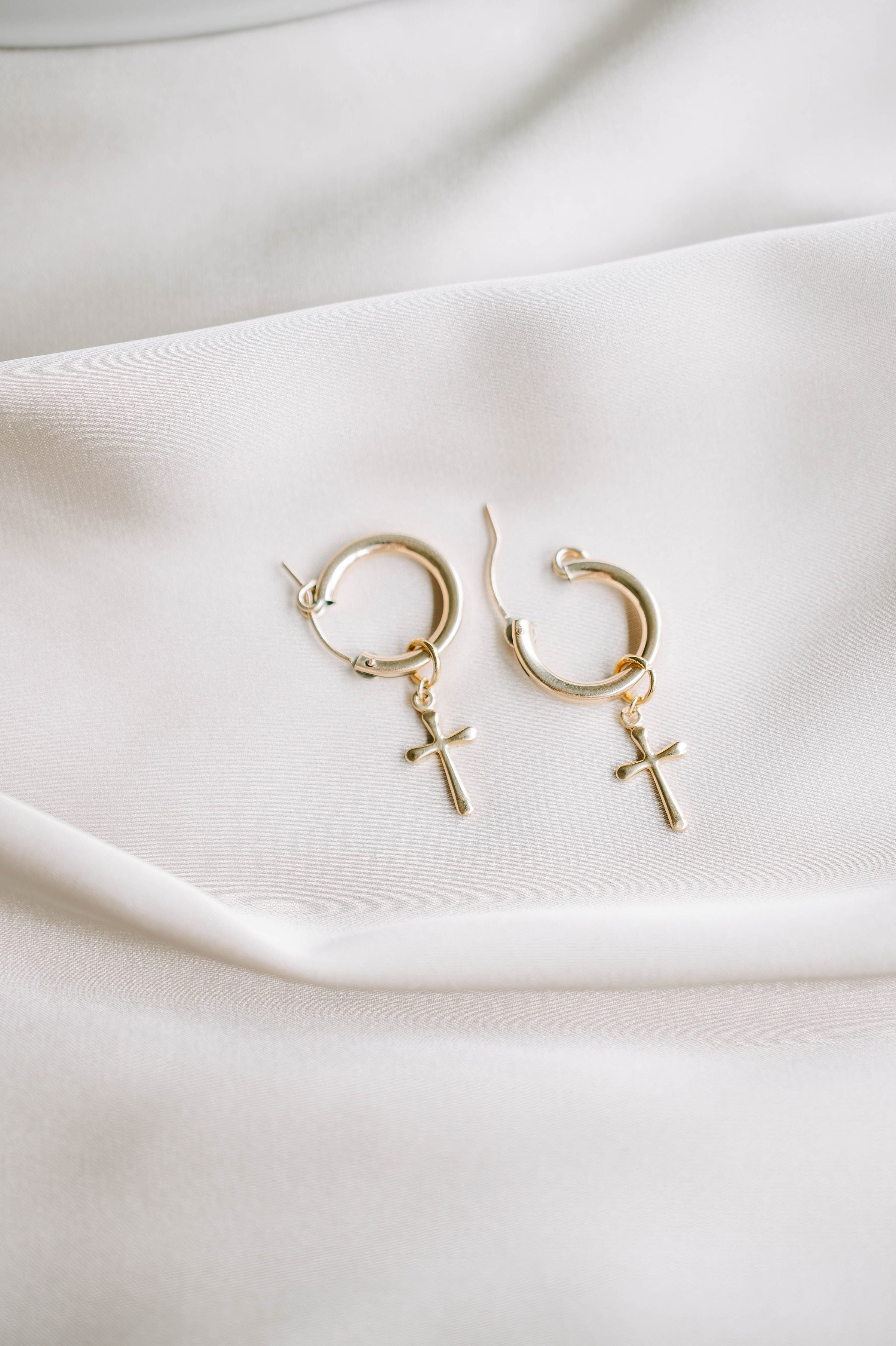 Gold Cross Charms for hoop earrings